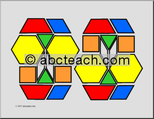 Tangrams Alphabet Pattern Blocks (B&W) Puzzles/Games