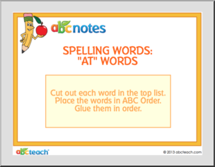 Cut and Paste: Place “AT” Words in ABC Order (elem)