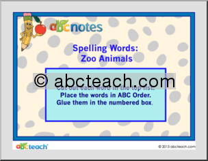 Cut and Paste: Place Zoo Animals in ABC Order (elem)