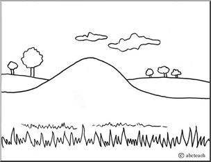 Coloring Page: Landforms – Hill