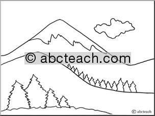 Coloring Page: Landforms – Mountain