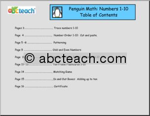 Counting and Addition to Ten (K-1) Penguin Theme Unit