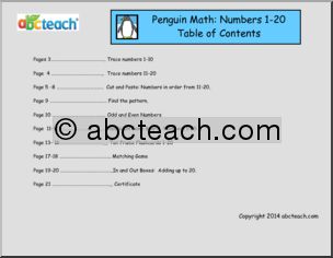Counting and Addition to 20 (K-1) Penguin Theme Unit