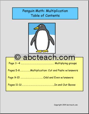 Penguin Theme Unit: Multiplication 1-9 (elem)