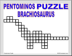 Math Puzzle: Pentominos Puzzle – Brachiosaurus