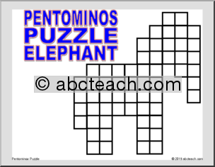 Math Puzzle: Pentominos Puzzle – Elephant