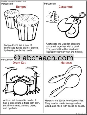 Vocabulary Cards: Percussion (3)