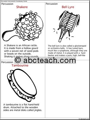 Vocabulary Cards: Percussion (4)