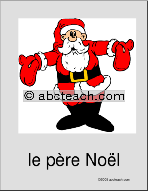 French: NoÃŽl; PÃ‹re NoÃŽl Vocabulary Poster