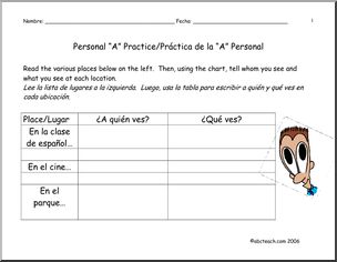 Spanish: Spanish 1 Ã± Practica de la “A” personal 1(secundaria).