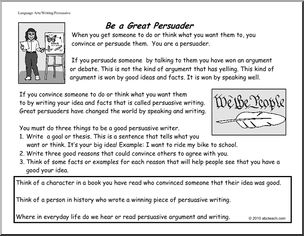 Writing: Persuasive; Be a Great Persuader (primary/elem)