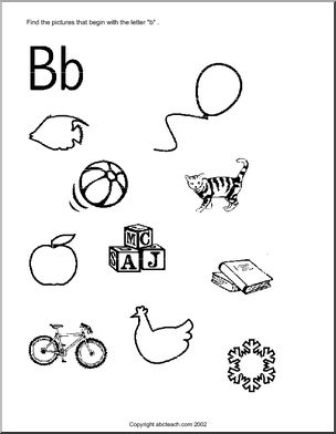 Beginning B Sound: Circle Words that Start with B Worksheet