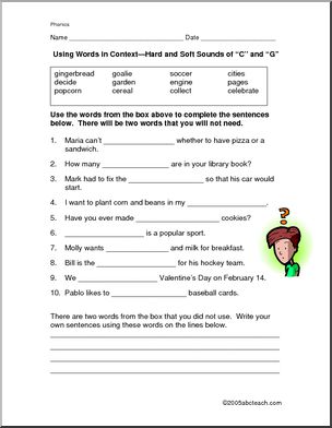 Hard and Soft C and G Worksheet