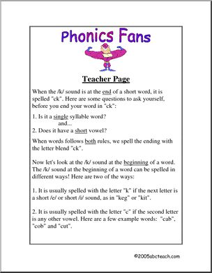 Phonics Fans: “ck” words