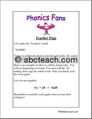 Phonics Fans: “sh” words