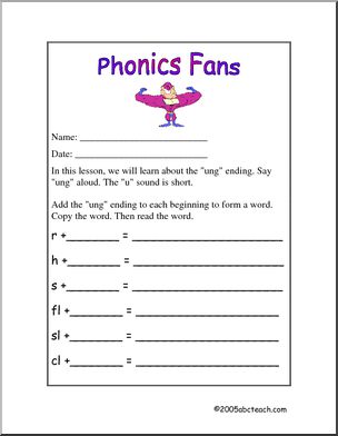 Phonics Fans: “ung” words