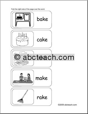 Word Family – ake words Flashcards