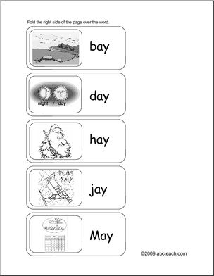 Word Family – ay words Flashcards