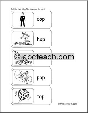 Word Family – op words Flashcards