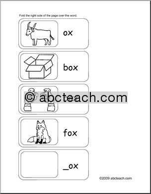 Word Family – ox words Flashcards