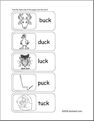 Word Family – uck words Flashcards
