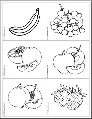 Science: Picture Card: Fruit/Vegetable (bw)