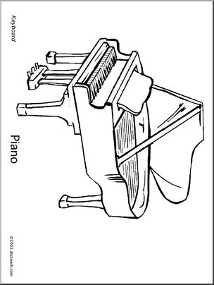 Coloring Page: Piano
