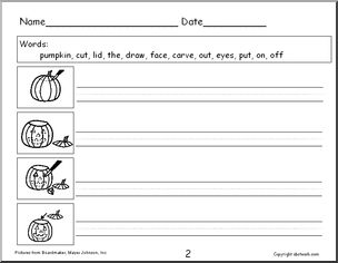 Worksheet: Halloween Sentences (pre-k/primary)