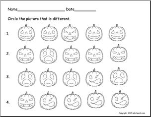 Worksheet: Halloween Difference (preschool/primary)