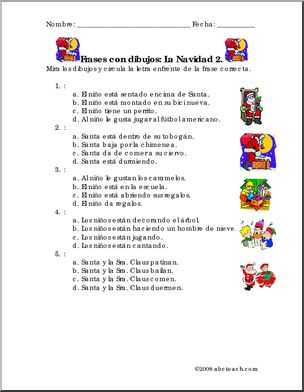 Spanish: Frases con dibujos: La Navidad 2 (elementaria)