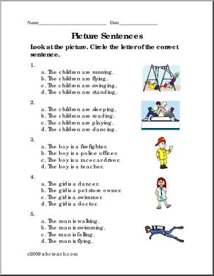 Worksheet: Picture Sentences – 6
