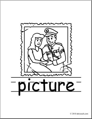 Clip Art: Basic Words: Picture B&W (poster)