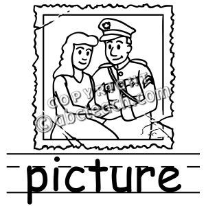 Clip Art: Basic Words: Picture B&W (poster)