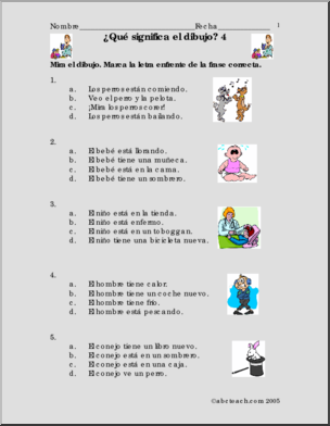 Spanish: Frases y dibujos (4)