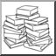 Clip Art: Pile of Books (coloring page)