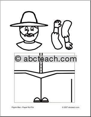 Craft: Paper Roll Pal – Pilgrim Man (preschool-elem)