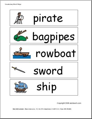 Word Wall: Pirates  (pictures)