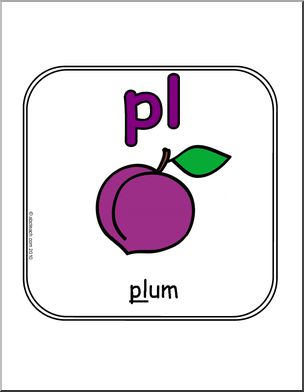 Consonant Blend Pl – Plum (color) (primary) Sign