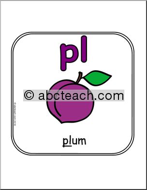 Consonant Blend Pl – Plum (color) (primary) Sign