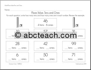 Common Core: Place Values – Tens and Ones