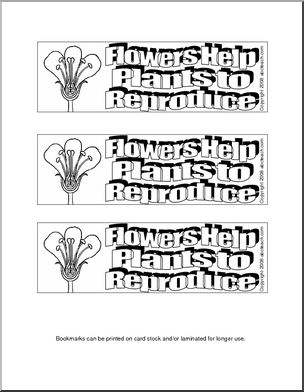 Bookmarks: Flowers Help Plants (b/w)