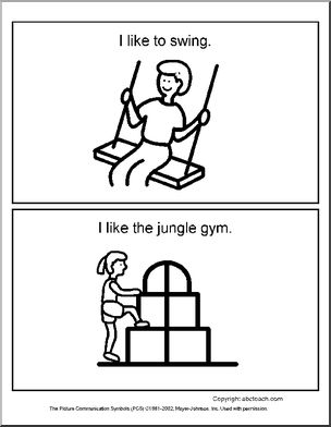 “I like…” (playground – b/w)’ Early Reader