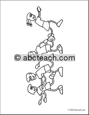 Clip Art: Cartoon School Scene: Playground 01 (coloring page)