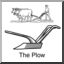 Clip Art: Plow (coloring page)