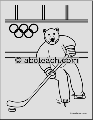 Coloring Page: Olympics – Ice Hockey (cute)