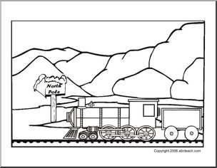 Polar Express Train Coloring Page