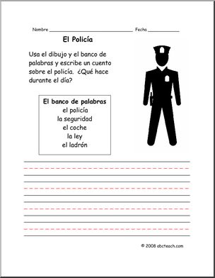 Spanish: Vocabulario – “La PolicÃŒa” (primaria/elementaria)