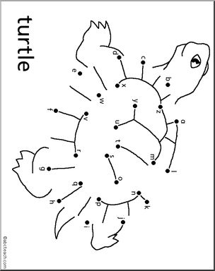 Dot to Dot: Pond – Turtle (alphabet)