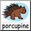 Clip Art: Basic Words: Porcupine Color (poster)