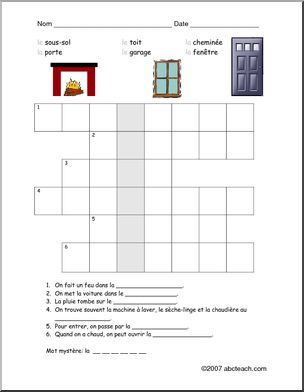 French: Word Theme Puzzle–maison